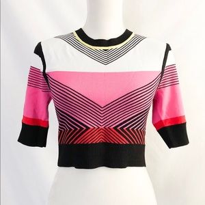 Ohne Titel Geometric Colorblock Cropped Sweater M